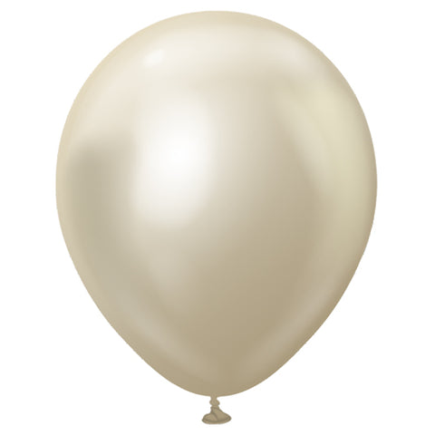 Kalisan Mirror White Gold Latex Balloons