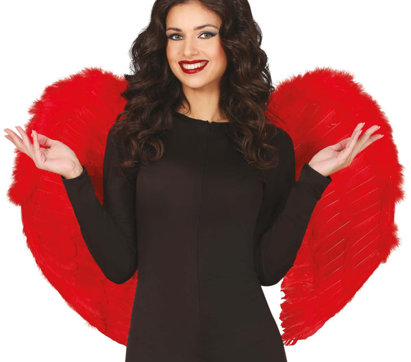 Large Red Feather Angel Wings