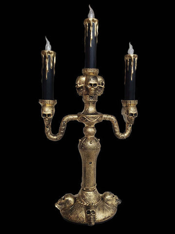 Light-Up Golden Creepy Candelabra