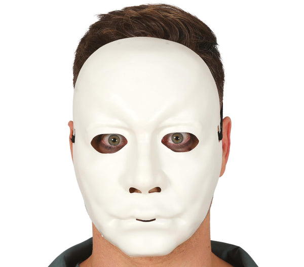 Man's White Face Mask