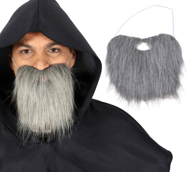 Grey Mid-Length Beard & Tash