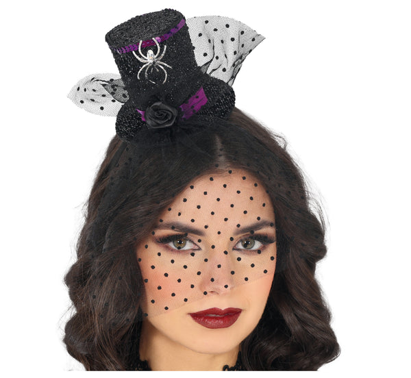 Mini Halloween Top Hat with Veil