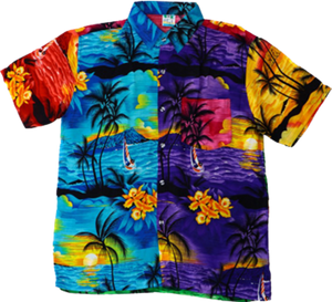 Budget Multicoloured Palm Hawaiian Shirt