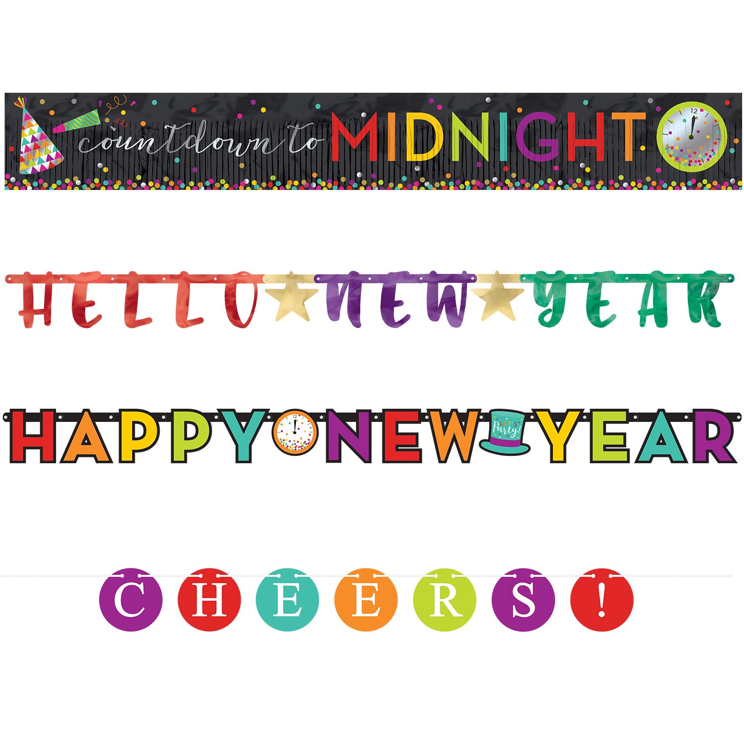 4 in 1 New Year's Eve Banner Kit