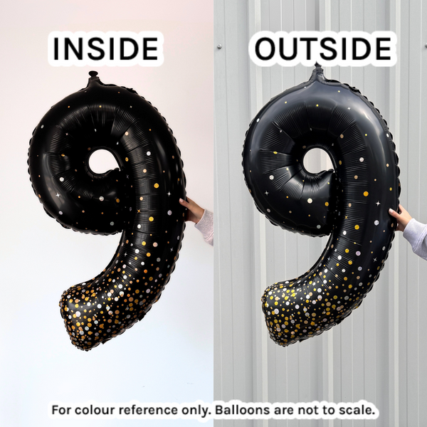 34 Inch Black Sparkling Fizz Number 0 Foil Balloon