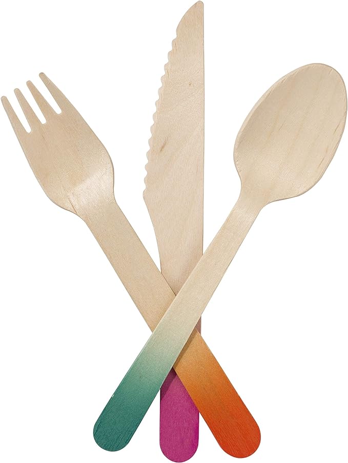 Ombre Wooden Cutlery Set (6 Sets)