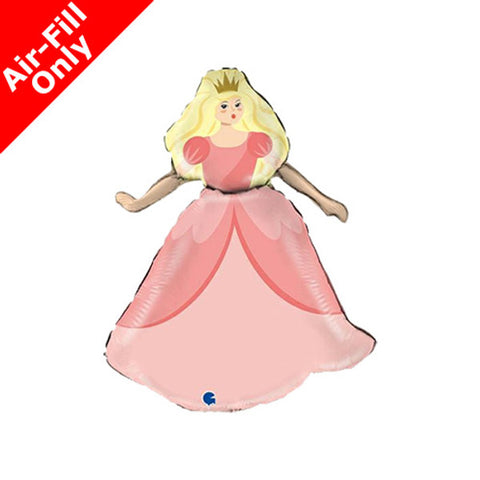 Peach Princess Foil Balloon on Stick