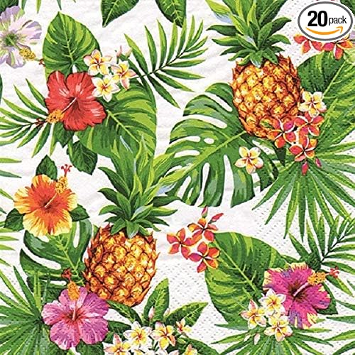 Tropical Pineapples and Palm Trees Napkins