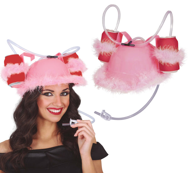 Pink Fluffy Drinking Helmet
