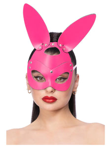 Fever Pink Mock Leather Bunny Mask