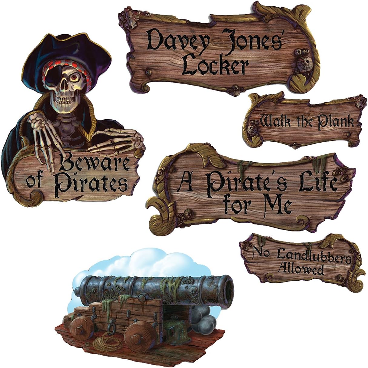 Beware Pirates Cut-Out Wall Decorations