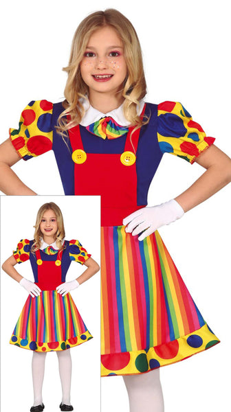 Rainbow Clown Girl Costume