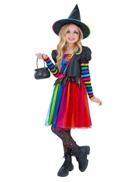 Bright Rainbow Witch Costume
