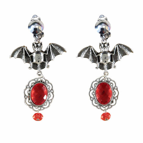 Ruby Bat Earrings