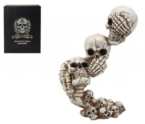 See No, Hear No, Speak No Evil Triple Skull Ornament