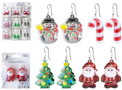 Assorted Christmas Flashing Earrings