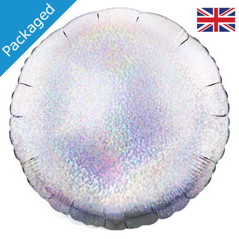 18 Inch Silver Holographic Round Foil Balloon