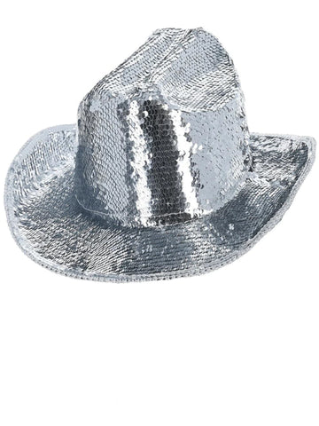 Fever Deluxe Silver Sequin Cowgirl Hat