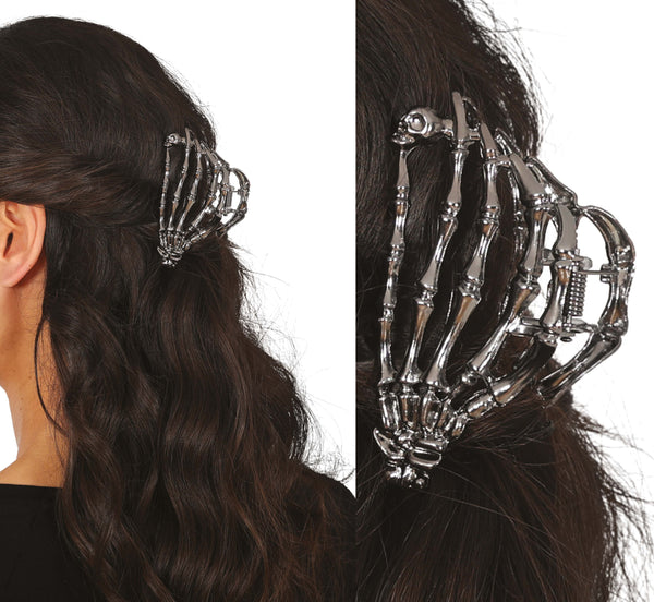 Skeleton Hand Metal Hair Clamp
