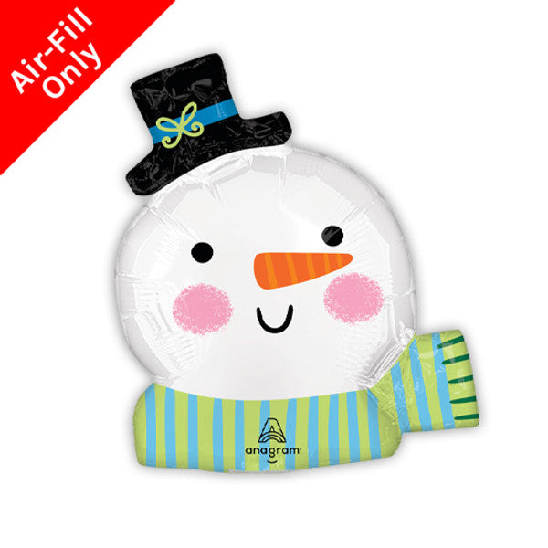 Snowman Foil Balloon on Stick