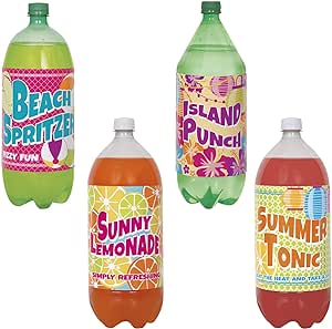 Beach Party Soda Pop Bottle Labels