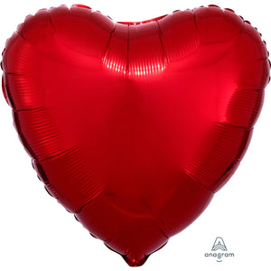 18 Inch Metallic Red Heart Foil Balloon
