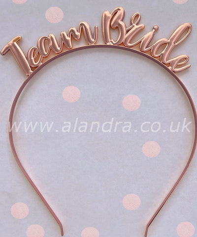 Rose Gold Team Bride Headband