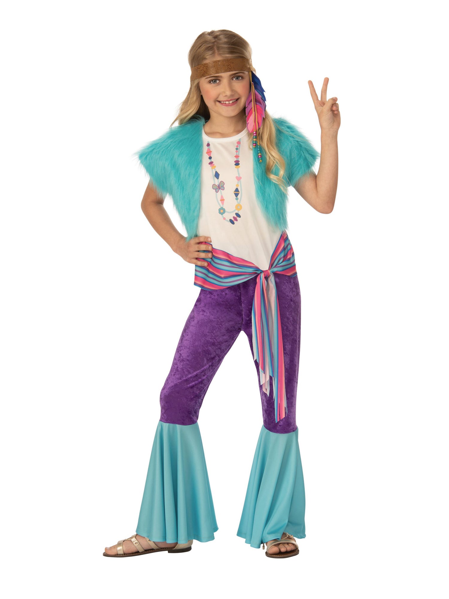 Turquoise Hippy Girl Costume