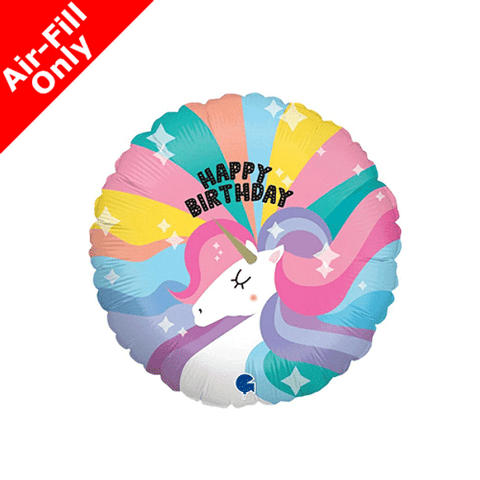 Unicorn Happy Birthday Balloon on Stick