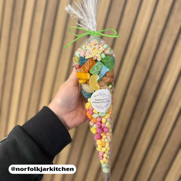 Clear Cello Sweet Cones (25pk)