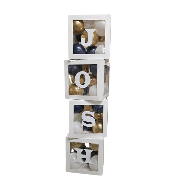 White Baby Letter Cubes Set
