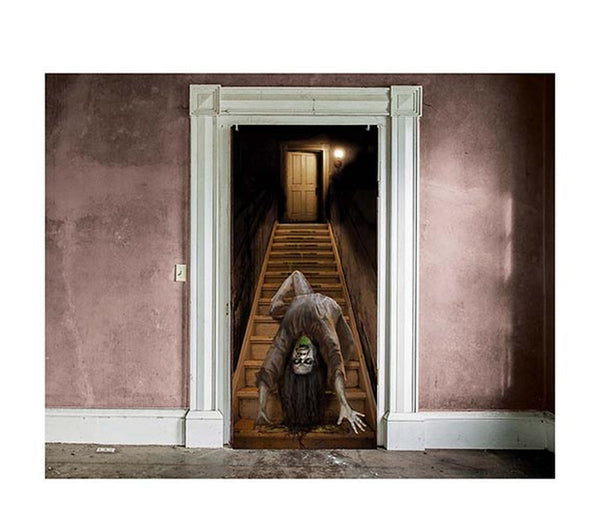 Zombie on the Stairs Halloween Door Poster