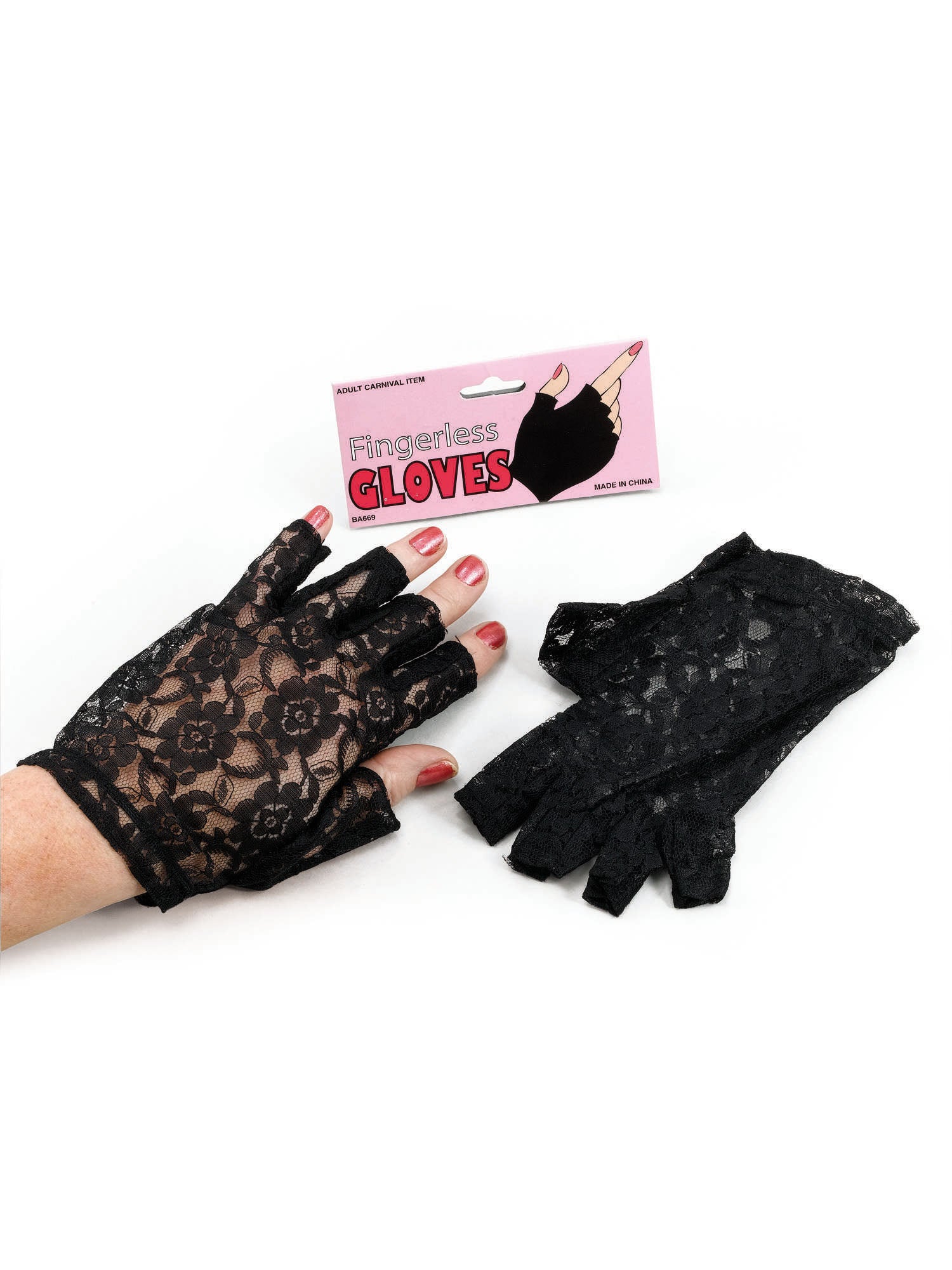 Black Lace Fingerless Gloves