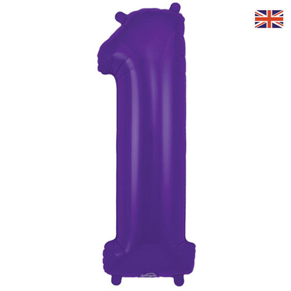 34 Inch Purple Number 1 Foil Balloon