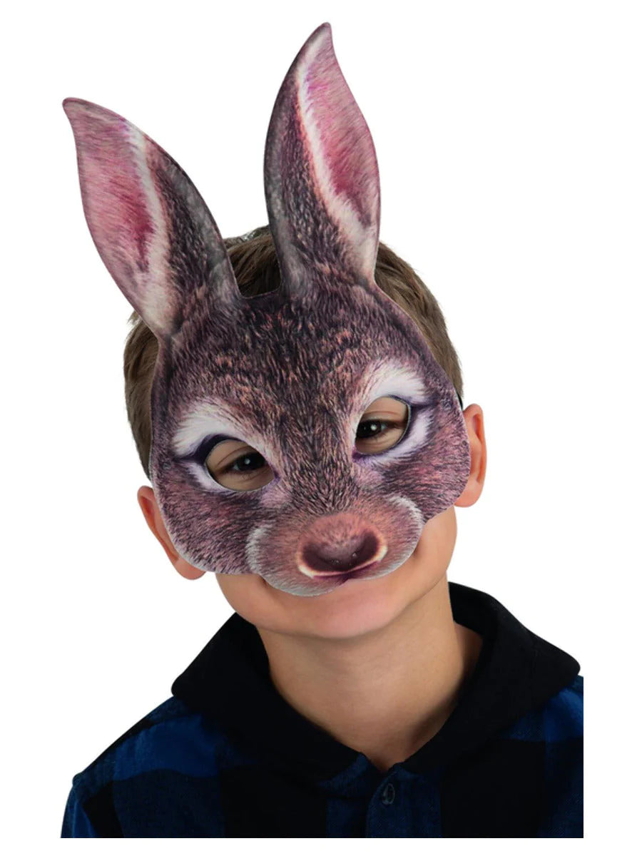 Child's Brown Rabbit Face Mask