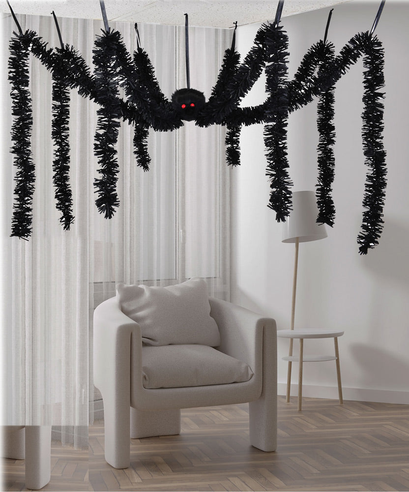 Giant Tinsel Spider Halloween Decoration