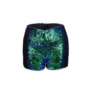 Green Sequinned Shorts