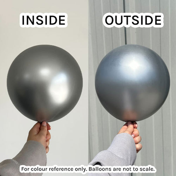 Kalisan Mirror Silver Latex Balloons