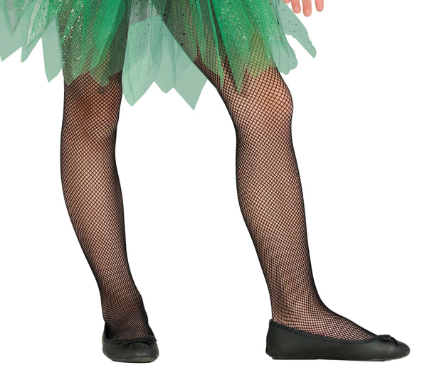 Kid's Black Fishnet Tights