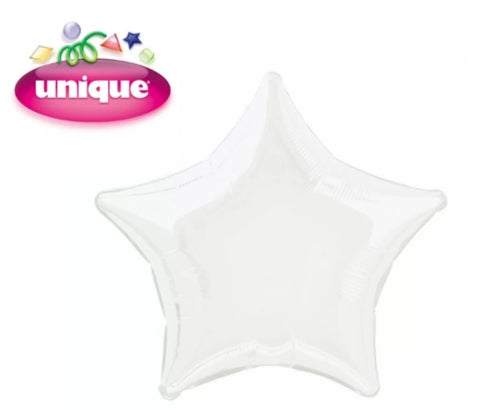20 Inch White Star Foil Balloon