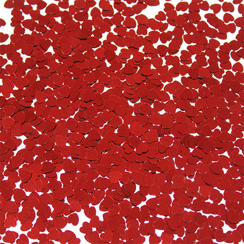 Red Metallic Heart Table Confetti