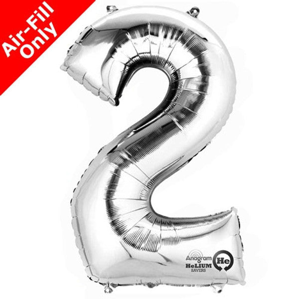 16 Inch Silver Number 2 Foil Balloon