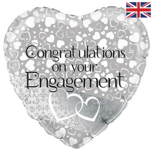 18 Inch Entwined Hearts Engagement Foil Balloon