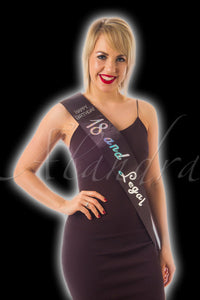 Black 18 & Legal Birthday Sash