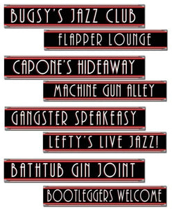 1920s Gangster Street Sign Cut-Out Set