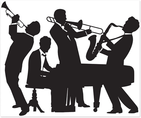 1920s Jazz Band Silhouette Mural