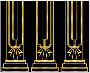 1920s Art Deco Gold and Black Backdrop