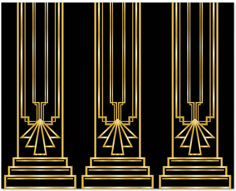 1920s Art Deco Gold and Black Backdrop