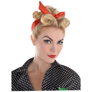 Rockabilly Red Polka Dot Head Scarf