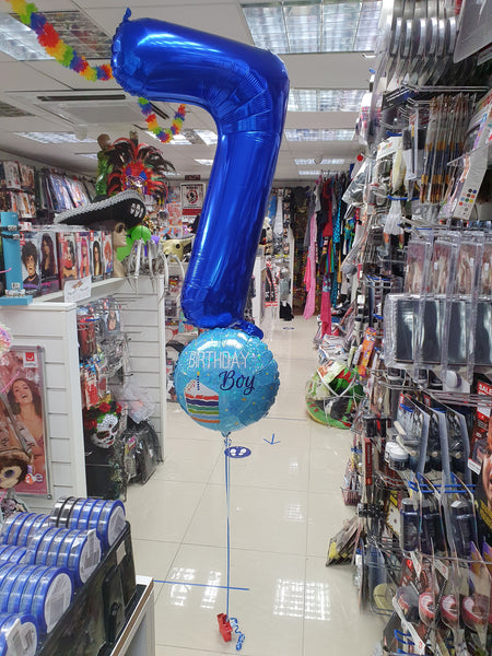 34 Inch Blue Number 7 Foil Balloon